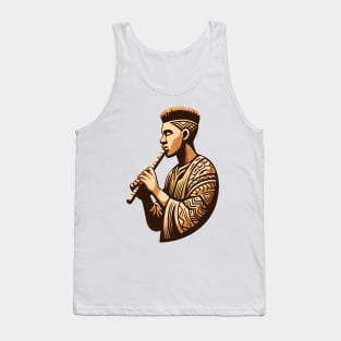 Afrocentric Man Wooden Carving Tank Top